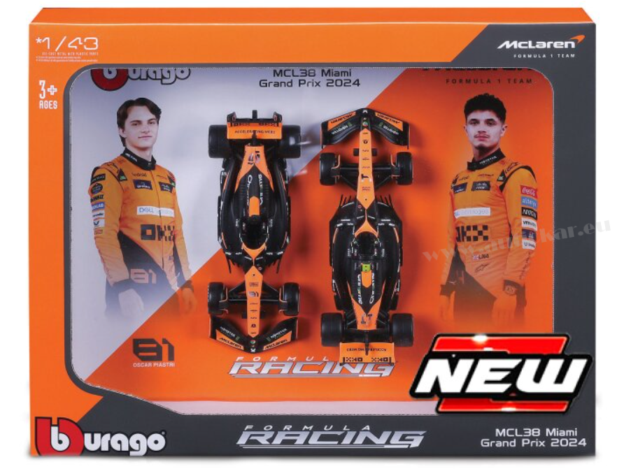 MC LAREN MCL38 SET N.4 L.NORRIS + N.81 O.PIASTRI 2024