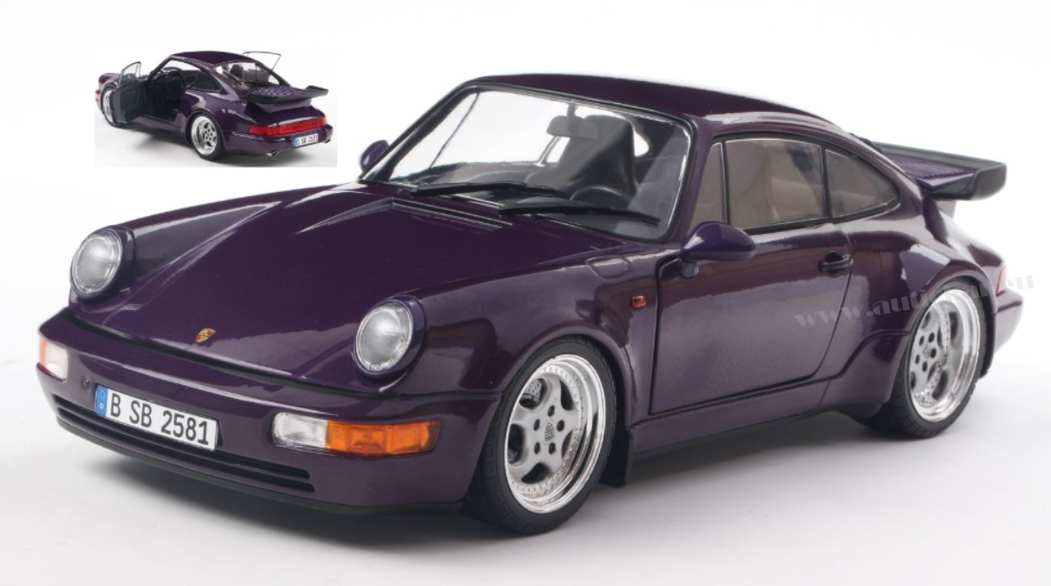 PORSCHE 911 (964) TURBO 1990 VIOLET BLUE METALLIC 1:18