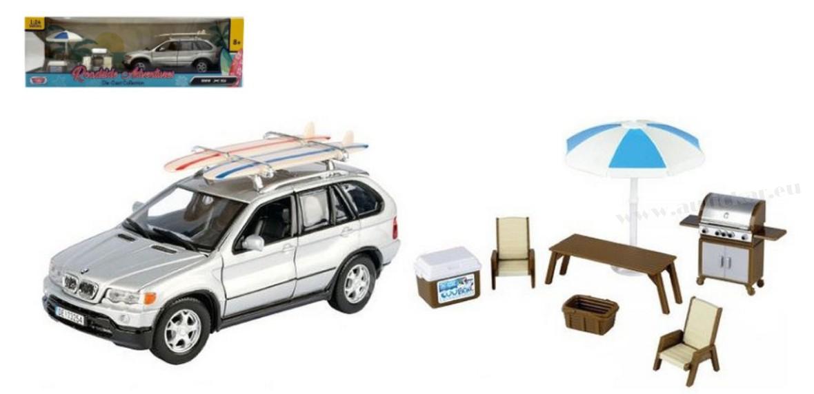 BMW X5 SILVER W/ACCESSOIRES 1:24