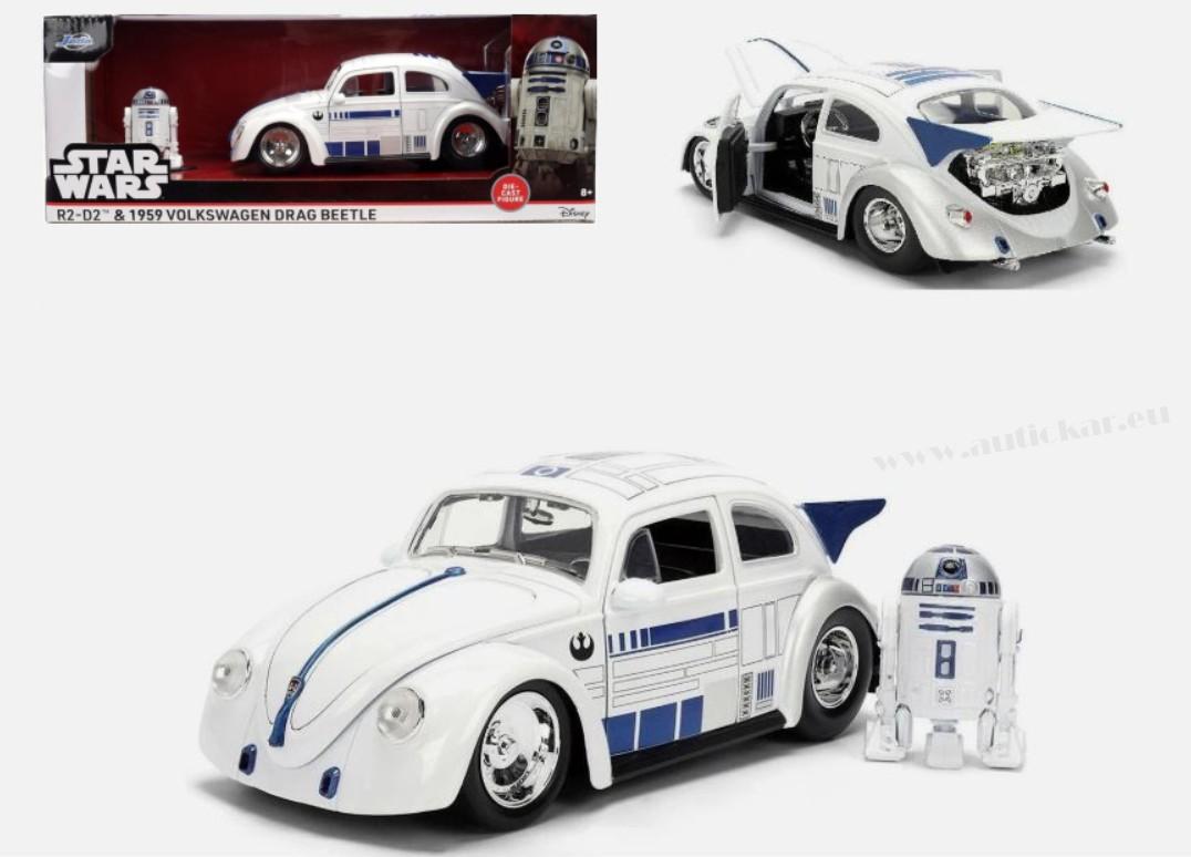 VW DRAG BEETLE 1959 STAR WARS r2d2 WHITE 1:24