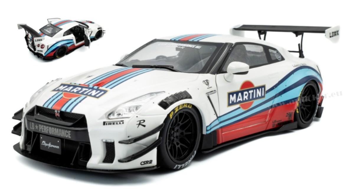 NISSAN GT-R (R35) W/ LIBERTY WALK BODY KIT 2.0 M 2024 MARTINI 1:18