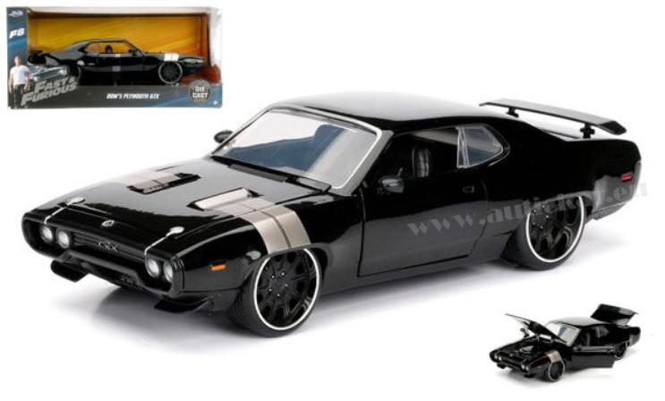 DOM'S PLYMOUTH GTX "FAST & FURIOUS 8" BLACK 1:24