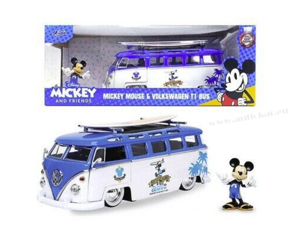 MICKEY VAN VW T1 BUS W/FIGURE 1:24