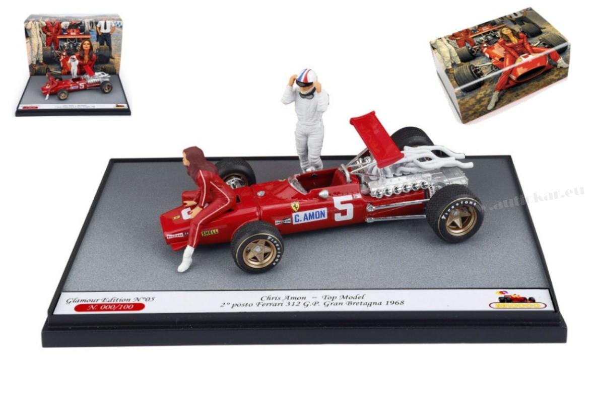 FERRARI 312 F1 N.5 1968 C.AMON C/TOP MODEL GLAMOUR EDITION LIM.100 1:43