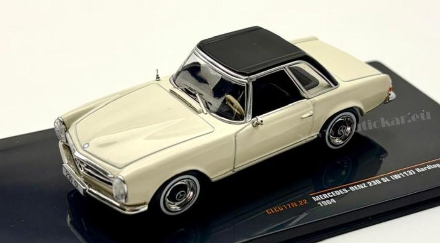 MERCEDES 230 SL (W113) HARDTOP 1964 LIGHT BEIGE/BLACK 1:43