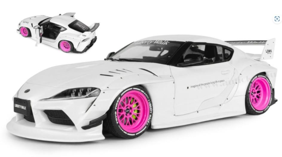 TOYOTA GR SUPRA LIBERTY WALK BODY KIT WHITE PINK 2025 1:18