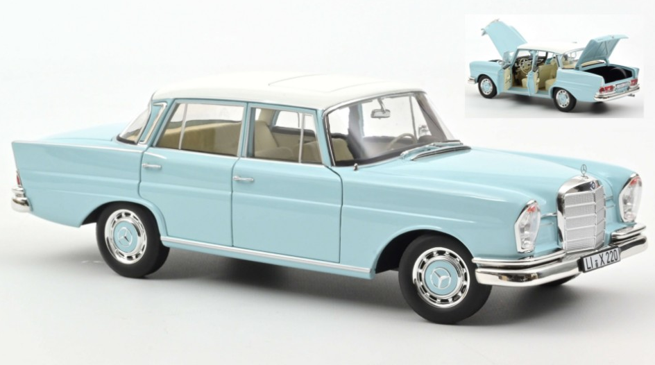 MERCEDES 220 S 1965 LIGHT BLUE 1:18
