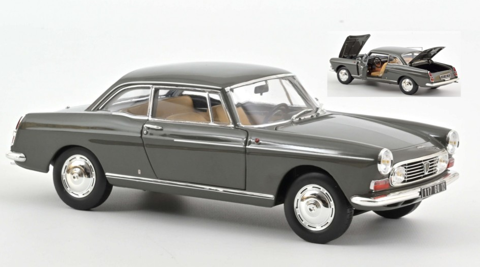 PEUGEOT 404 COUPE' 1967 GRAPHITE GREY 1:18
