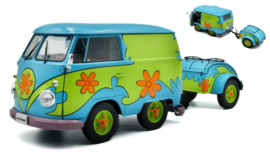 VOLKSWAGEN T1 VAN KOOL COMBI "GHOSTHUNTERS" WITH TRAILER 1950-2024 1:18