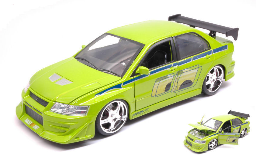 BRIAN'S MITSUBISHI LANCER EVOLUTION VII FAST & FURIOUS LIGHT GREEN 1:24