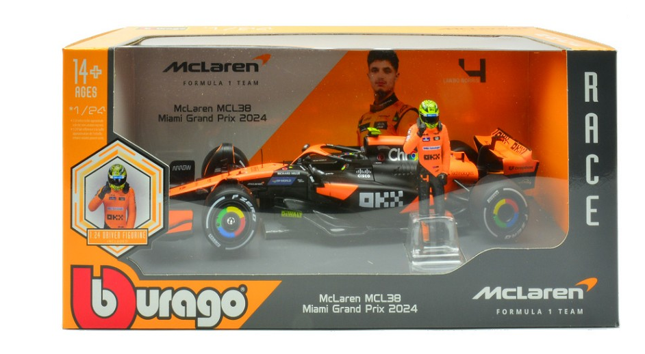 MC LAREN MCL38 N.4 LANDO NORRIS 2024 WITH FIGURE 1:24
