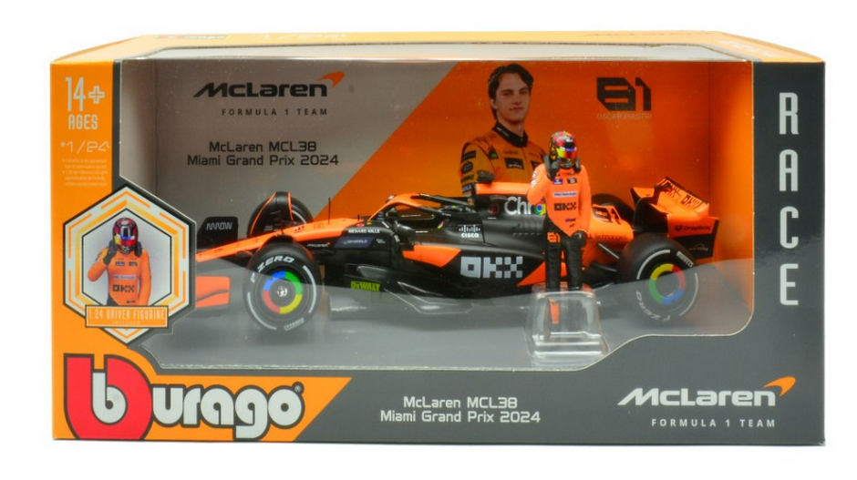 MC LAREN MCL38 N.81 OSCAR PIASTRI 2024 WITH FIGURE 1:24