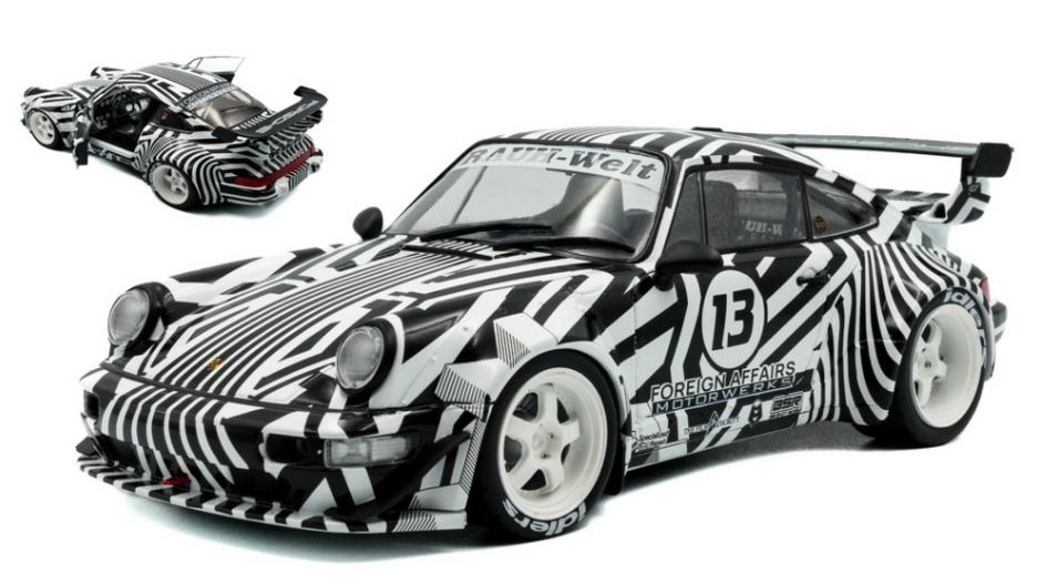 PORSCHE 911 964 RWB N.13 BODY KIT THE ZEBRA 1994 WHITE/BLACK 1:18