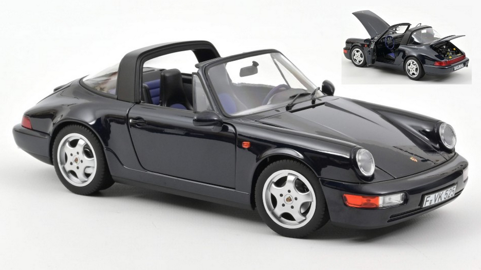 PORSCHE 911 CARRERA 4 TARGA 1991 BLUE METALLIC 1:18