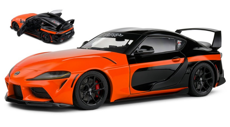 TOYOTA SUPRA GR 2023 ORANGE/BLACK 1:18