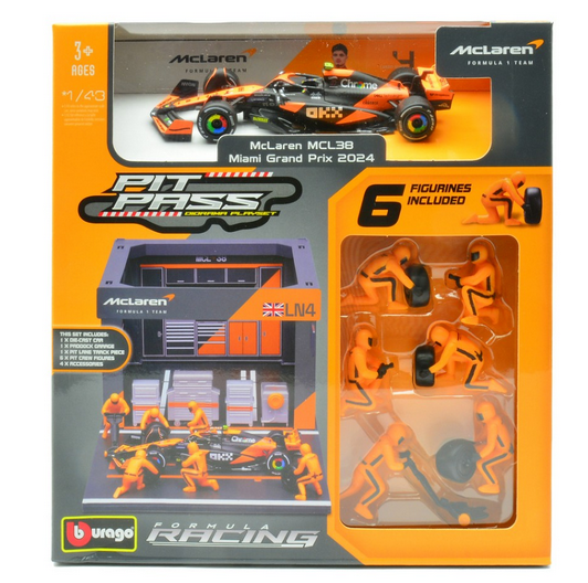 PIT STOP SET MC LAREN MCL 38 N.4 LANDO NORRIS 2024