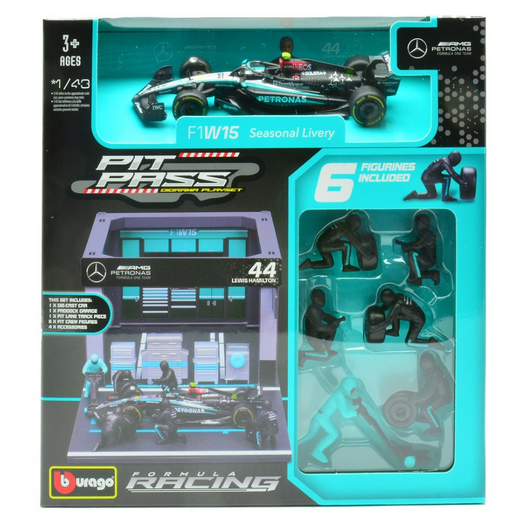 PIT STOP SET MERCEDES F1 W14 N.44 LEWIS HAMILTON 2023 1:43