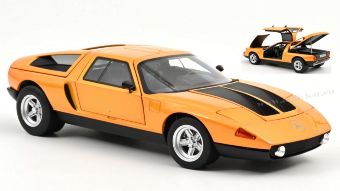 MERCEDES-BENZ C111/2 1969 WHITE AUTUMN METALLIC ORANGE 1:18